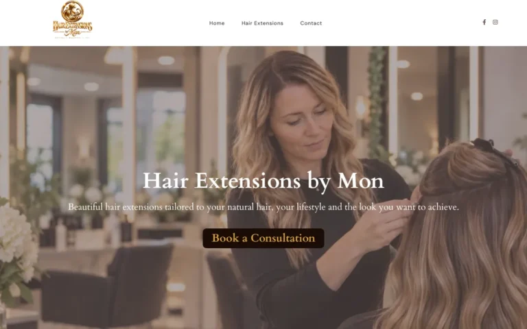Hair Extensions by Mon website designed by A2Z Digi Solutions